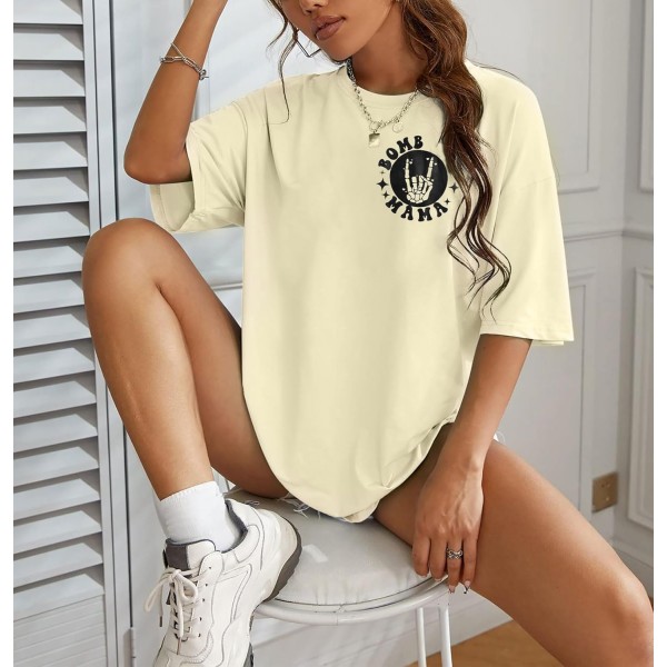  Mama Shirts for Women Oversized: Mom Life Shirt - Mama Graphic Tee Tops - Funny Short Sleeve Mama Tshirts